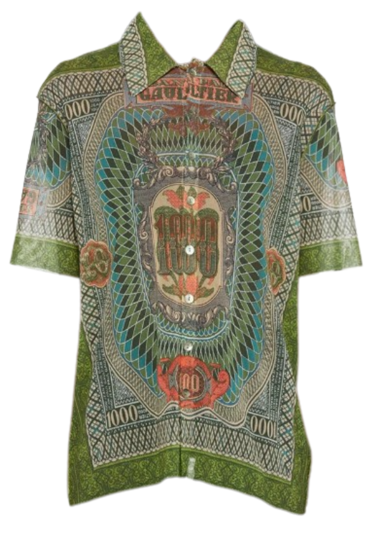 Jean Paul Gaultier Green Banknote Summer Shirt