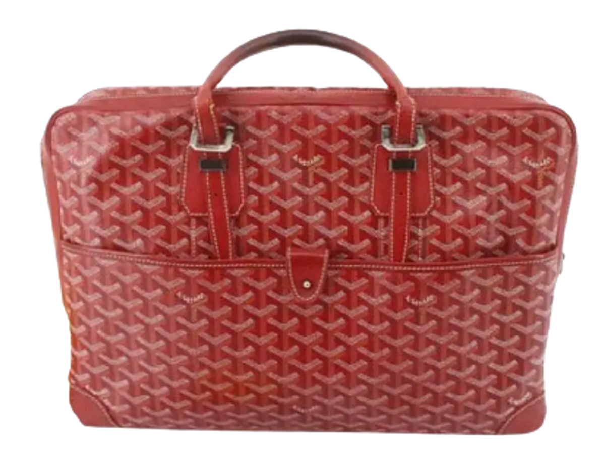 Goyard Red Goyardine Ambassade MM Briefcase Bag