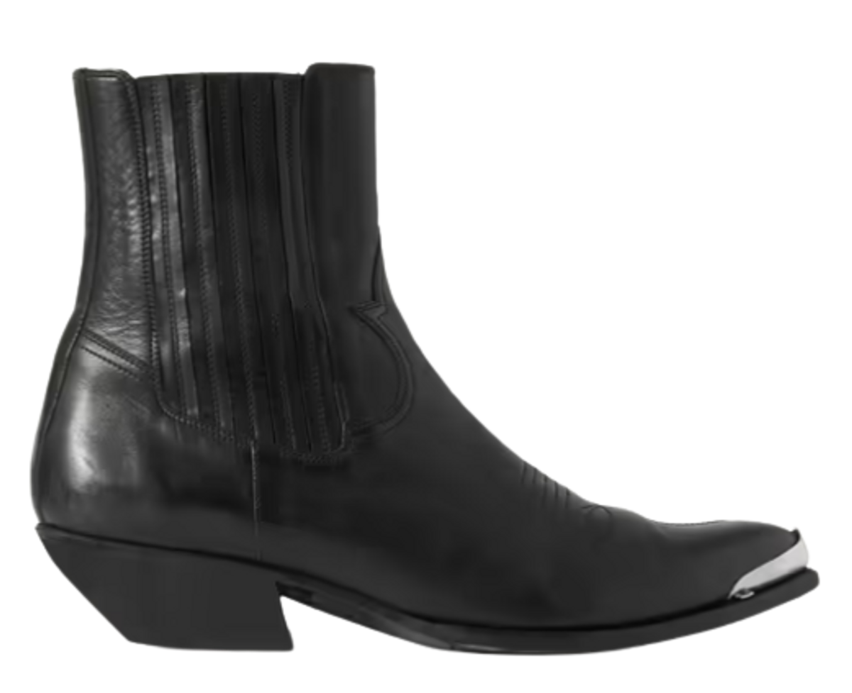 CELINE 25S HIGH CUT CHELSEA BOOTS 45MM IN DARK BROWN SUEDE