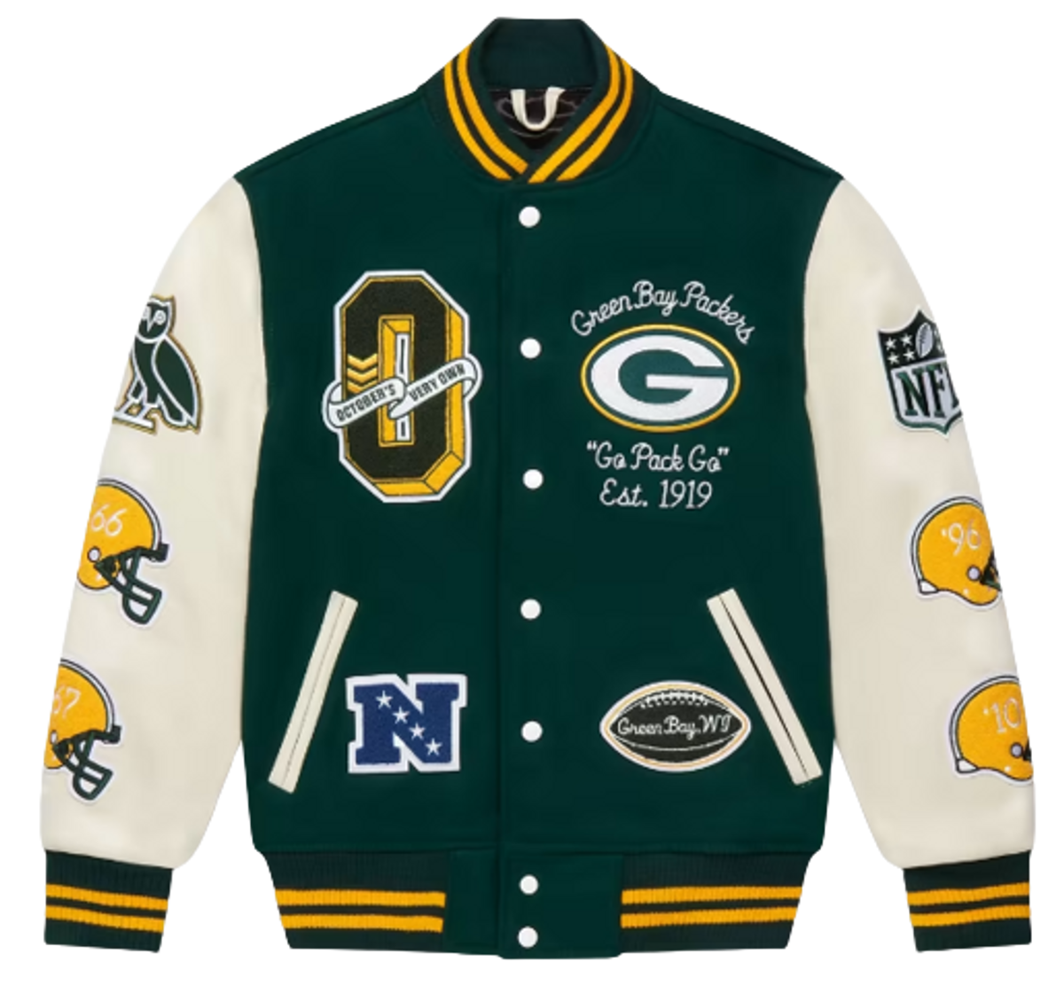 OVO × NFL Green Bay Packers Varsity Jacket