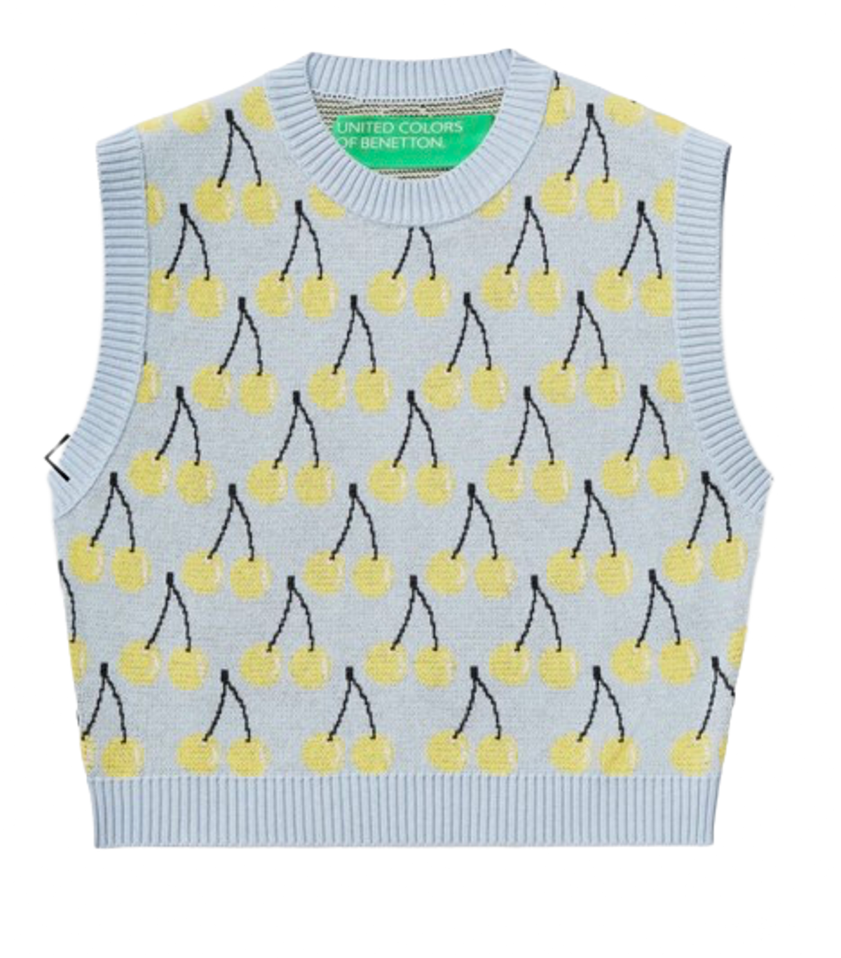 Benetton Sky Blue Cherry Pattern Vest
