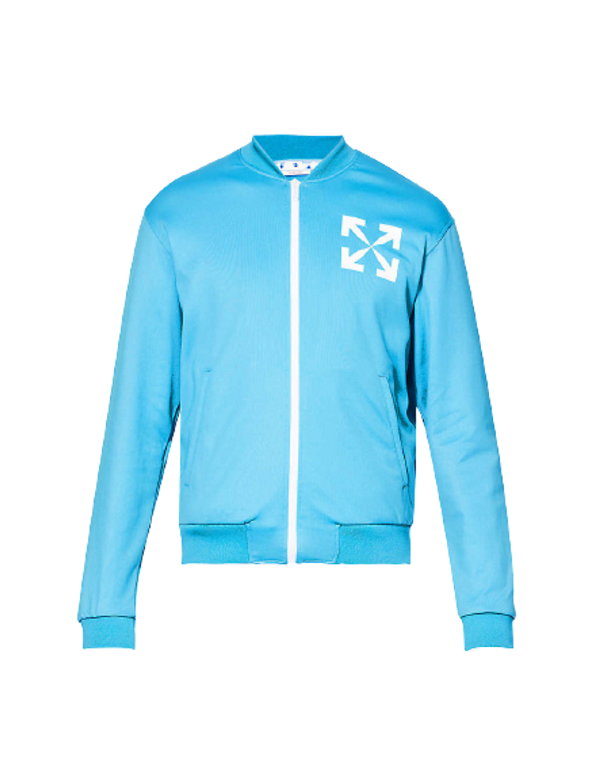 Off-White Single Arrow Zip Up Stretch Jersey Blue Jacket