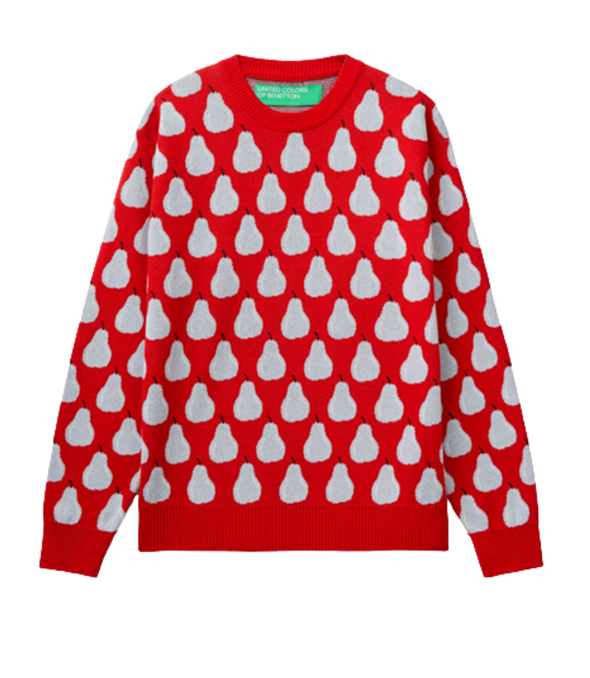 Benetton Red Pear Pattern Sweater