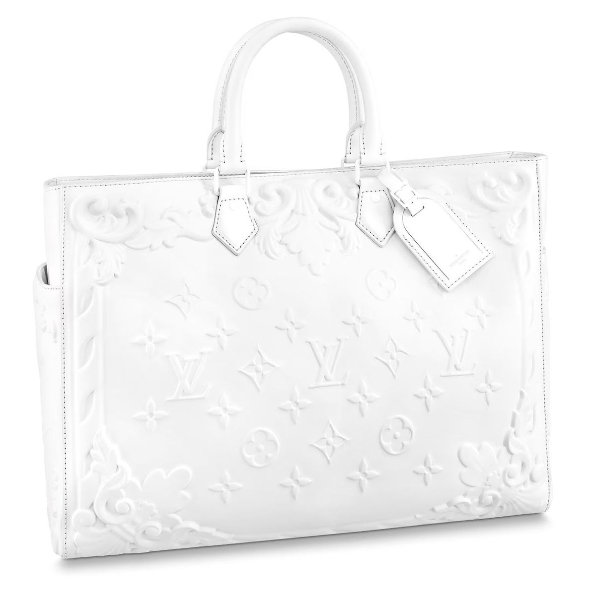 Louis Vuitton White Leather Sac Plat Bag