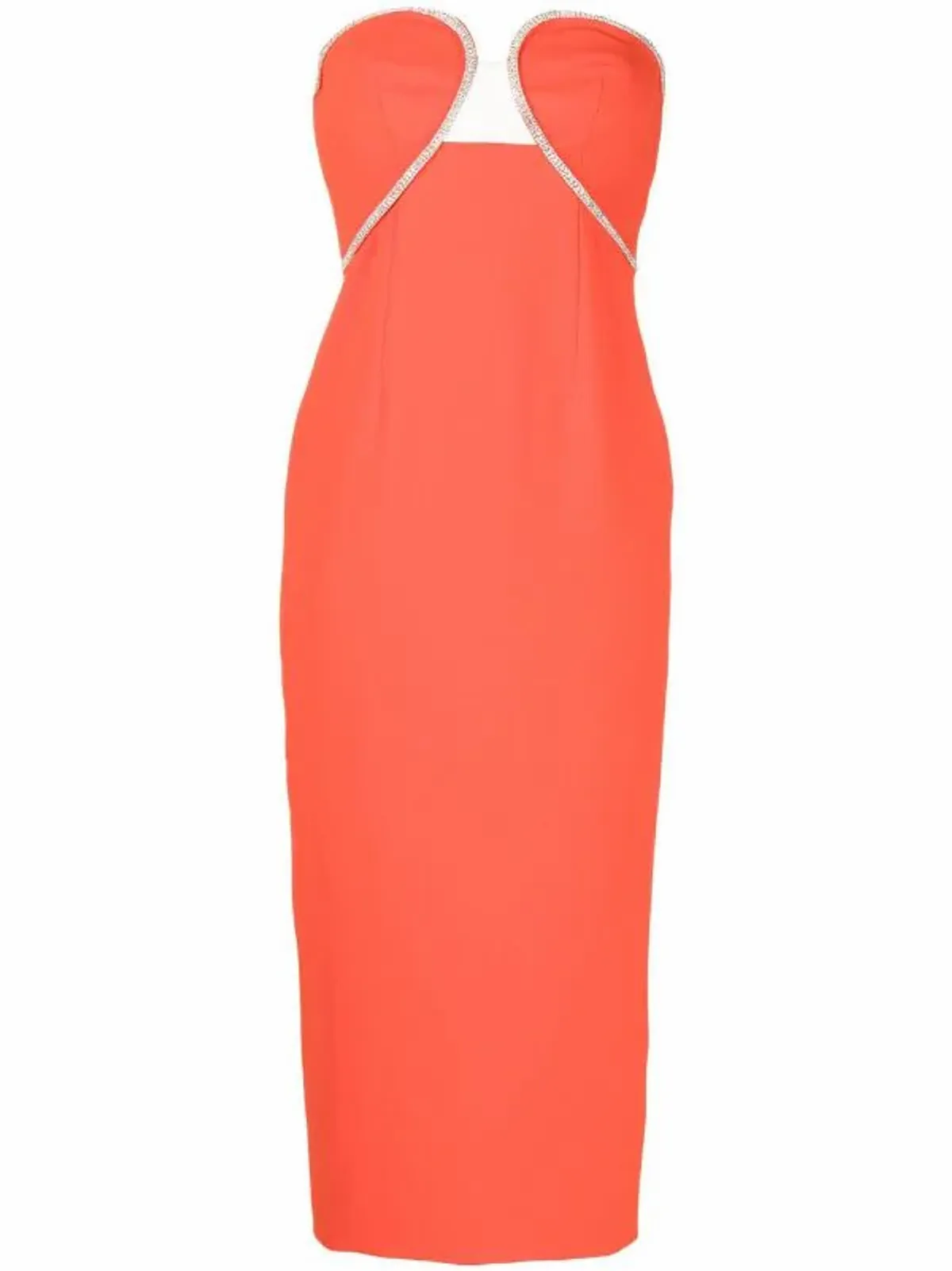 Self-Portrait Crystal-Embellished Bandeau Midi Dress