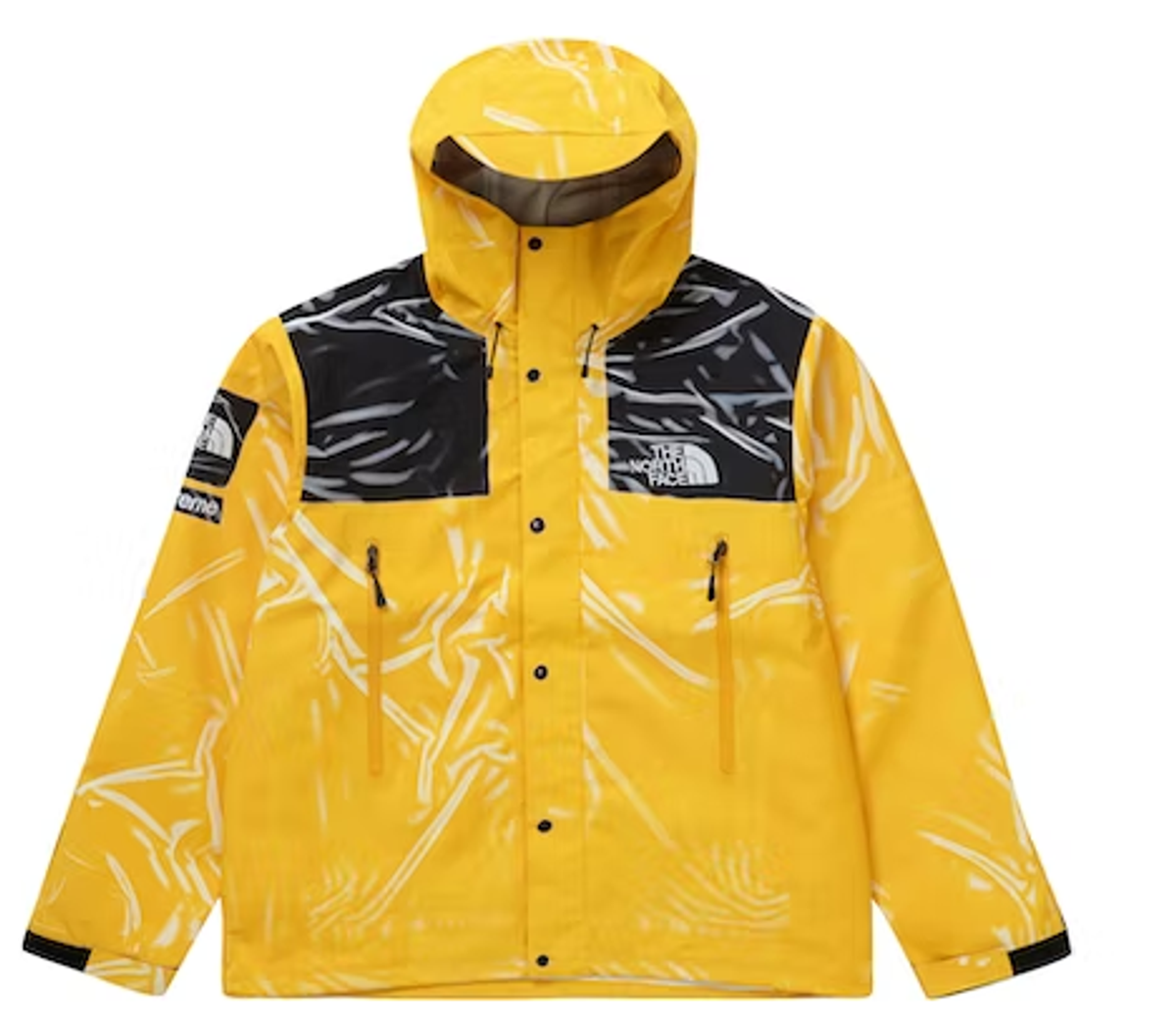 Supreme × The North Face Yellow Printed Taped Seam Shell Trompe Loeil Jacket