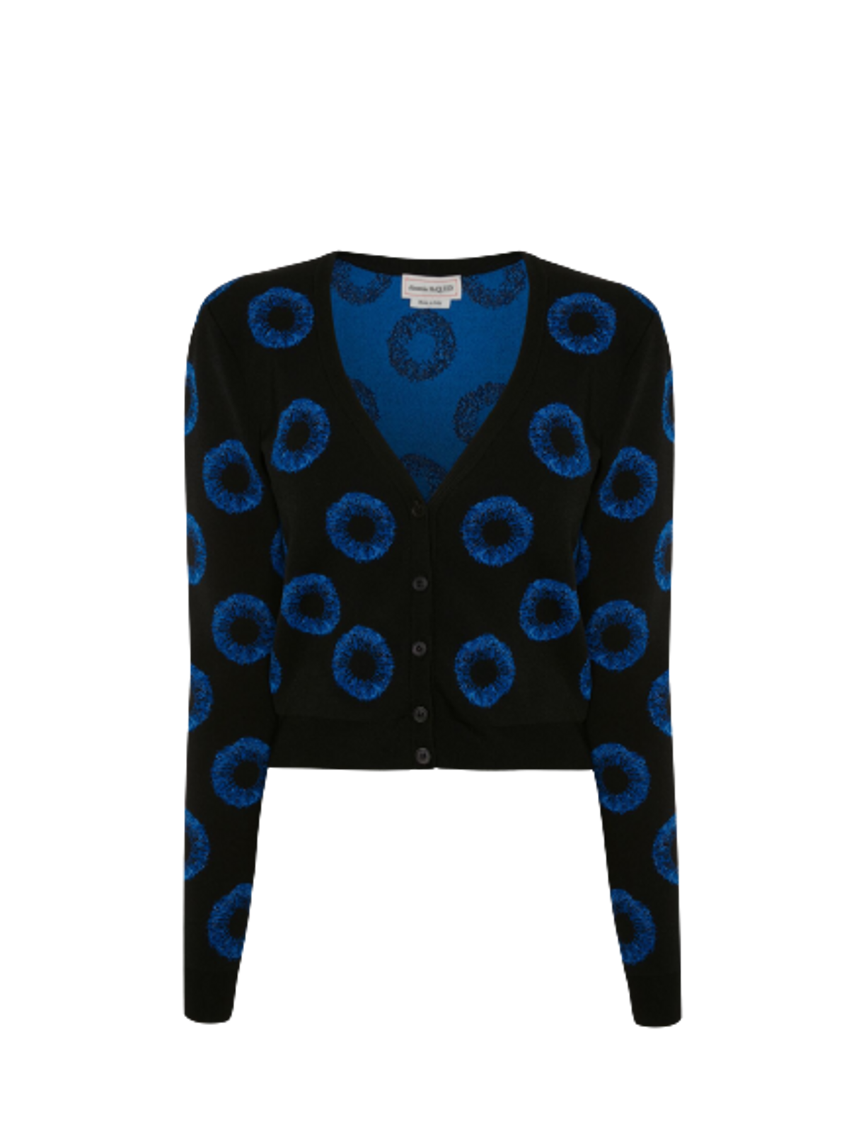 Alexander McQueen Black Iris Jacquard Cardigan