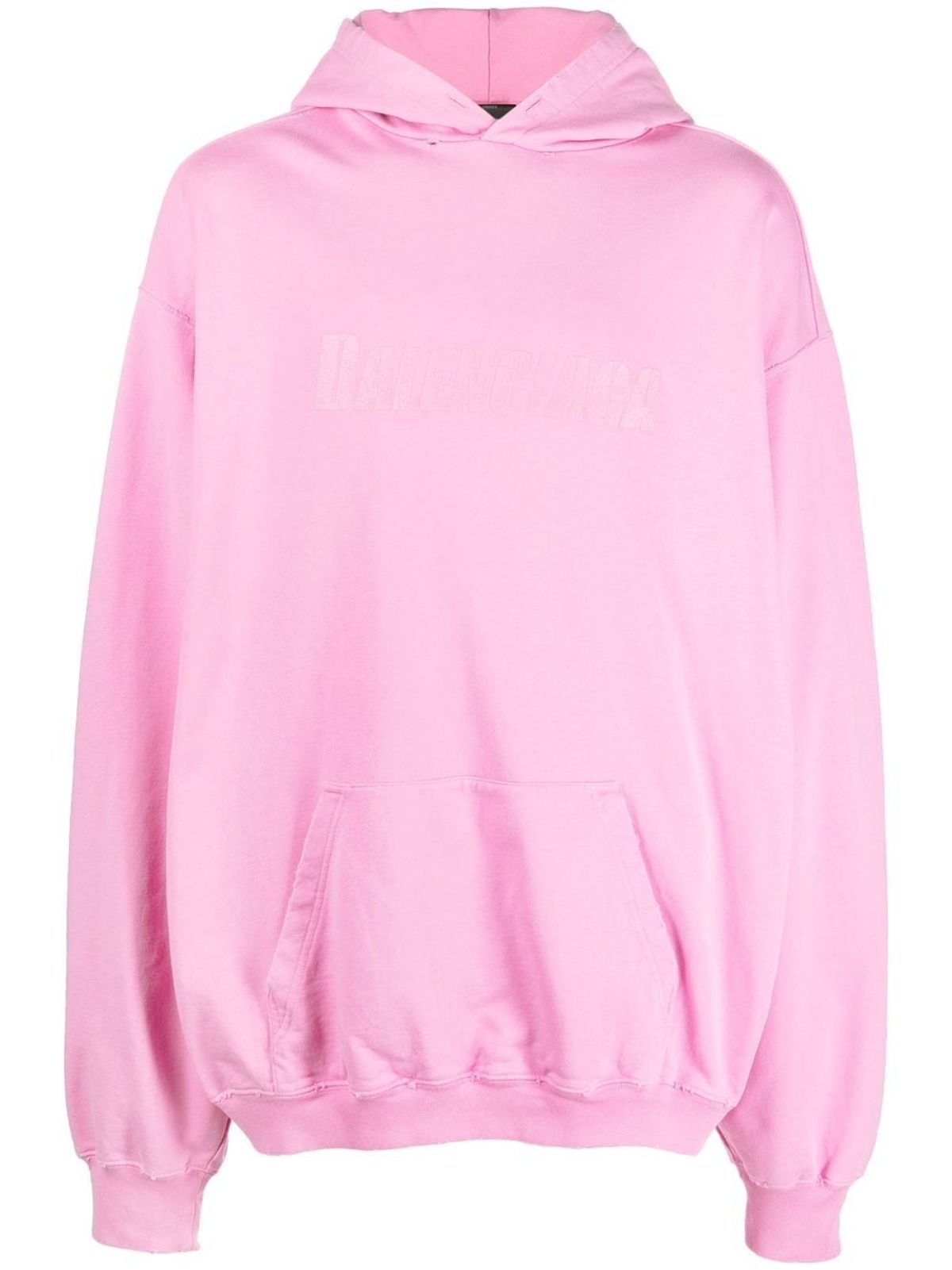 Balenciaga Destroyed Cotton Hoodie In Pink