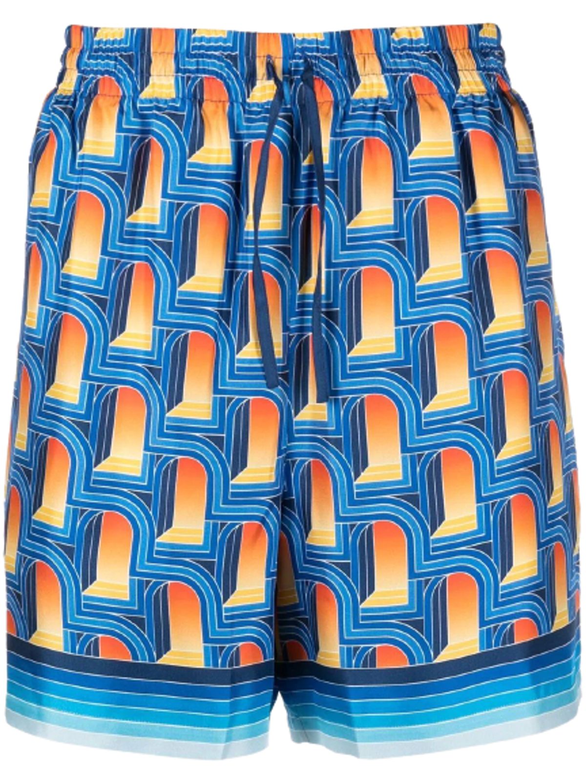 Casablanca Mens Larche De Nuit Silk Drawstring Blue Shorts