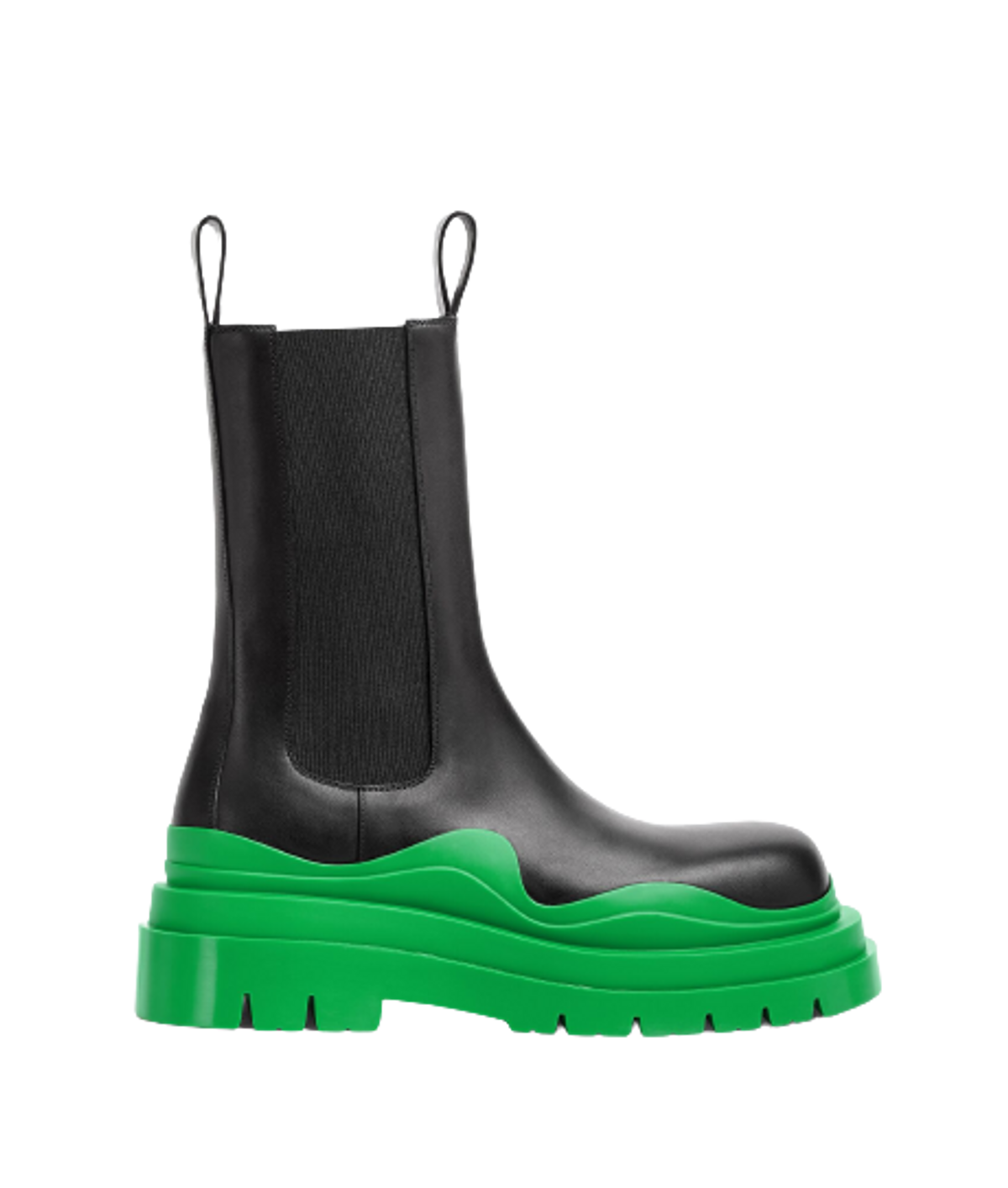 Bottega Veneta Black & Green-Sole Tall Tire Boots