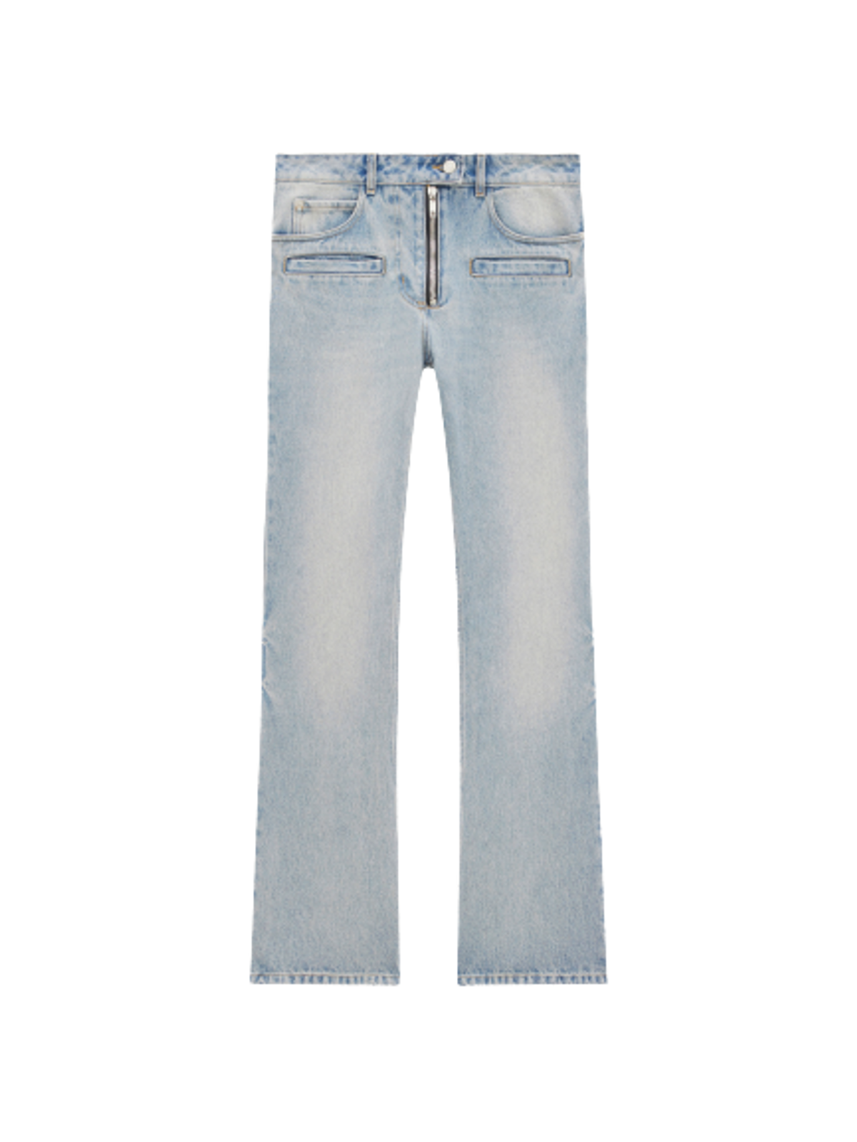 Courreges Dirty Blue Denim Zipped Pants