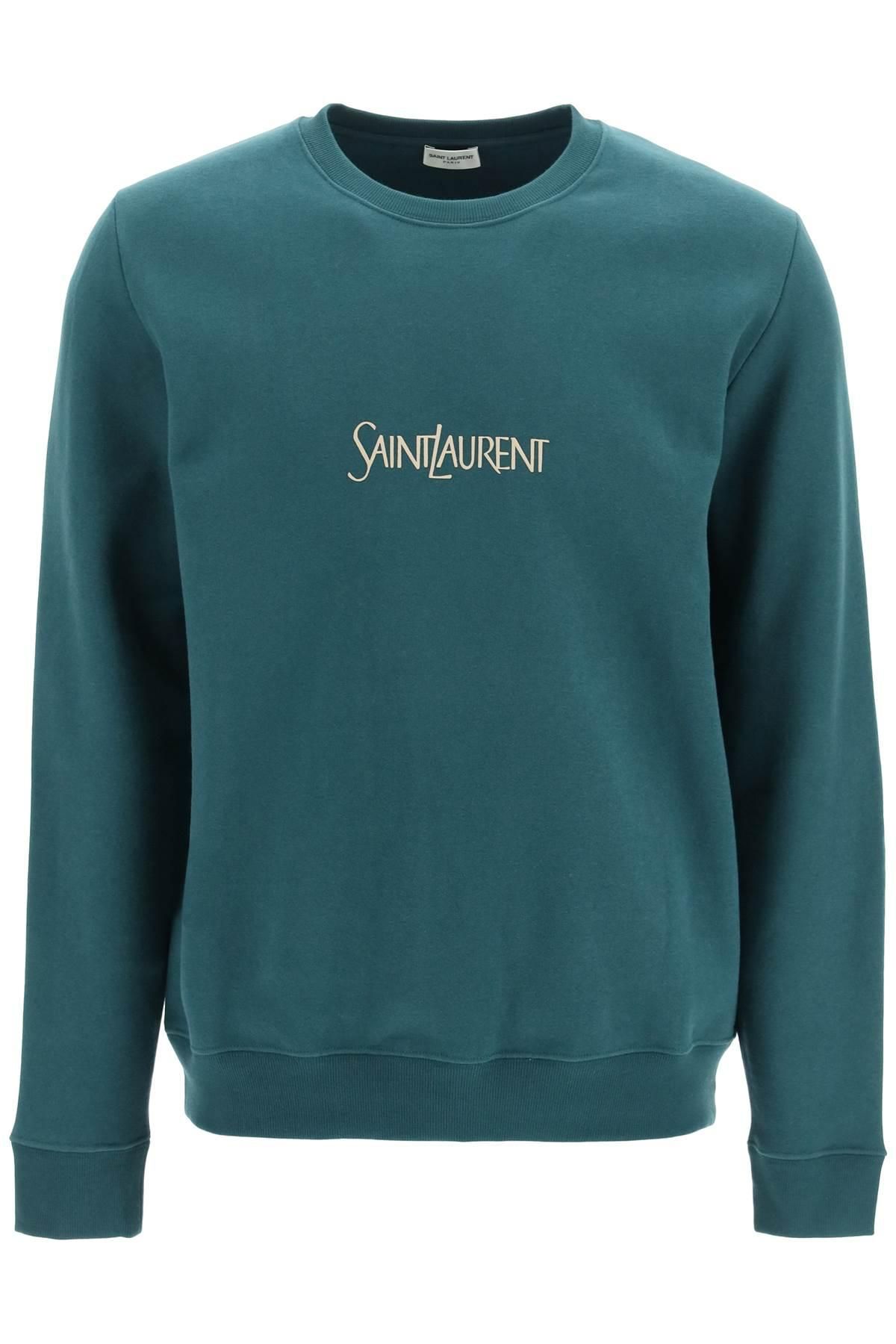 Saint Laurent Embroidery Green Sweatshirt