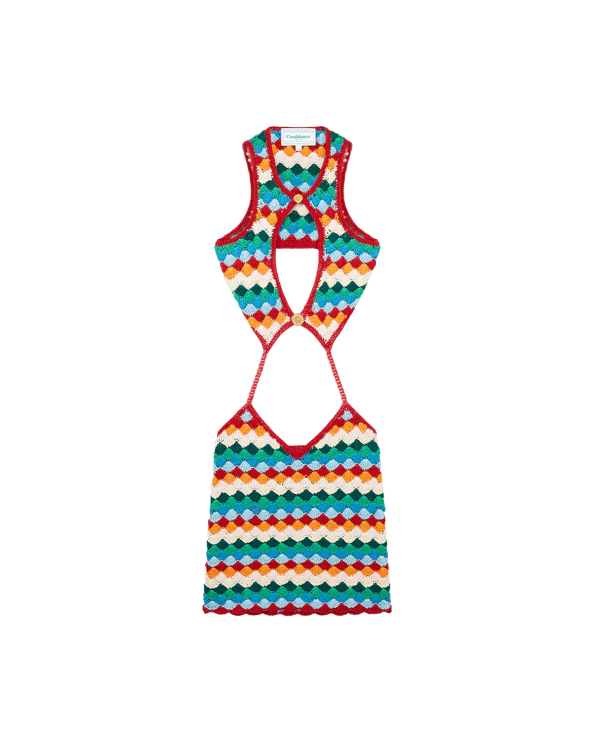 Casablanca Rainbow Shell Crochet Dress
