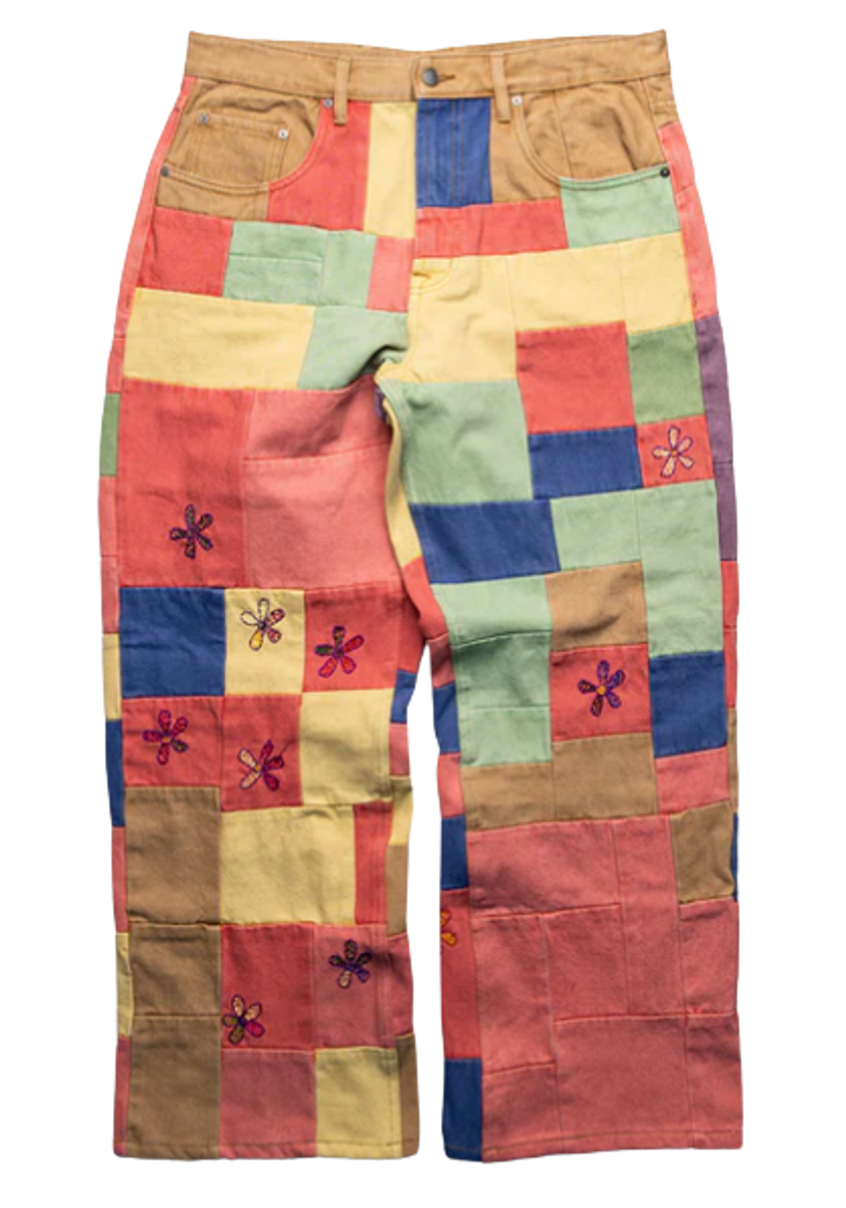 Glass Cypress Mulicolor Patchwork Denim Pants