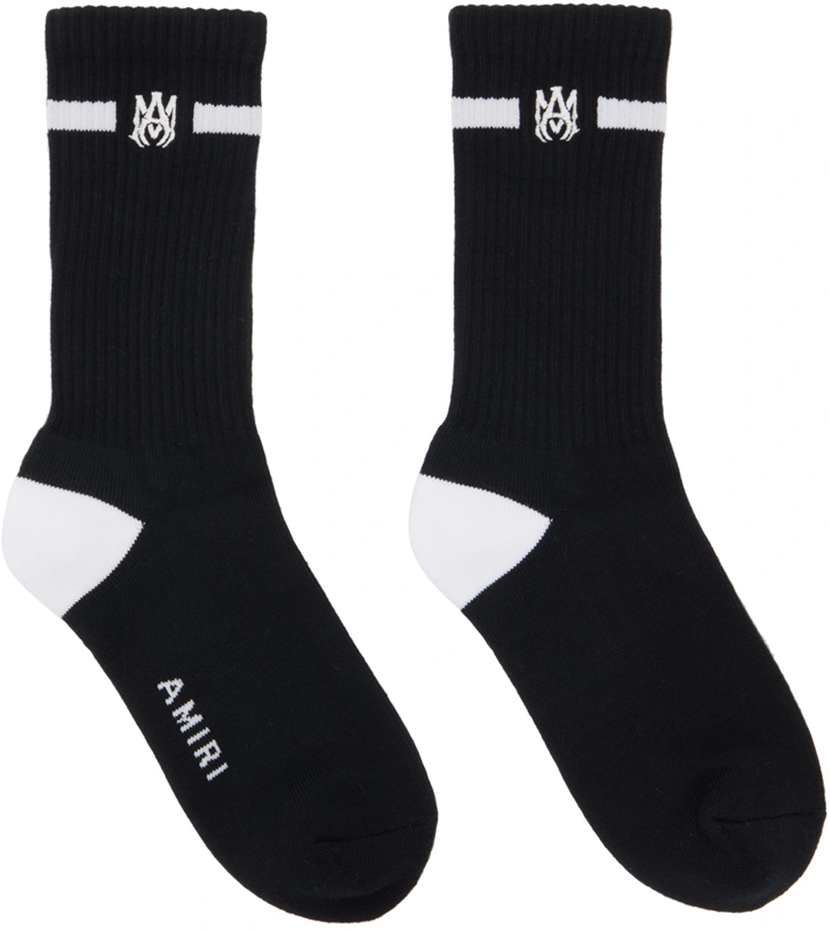 Amiri Logo Ribbed Cotton-Blend Socks