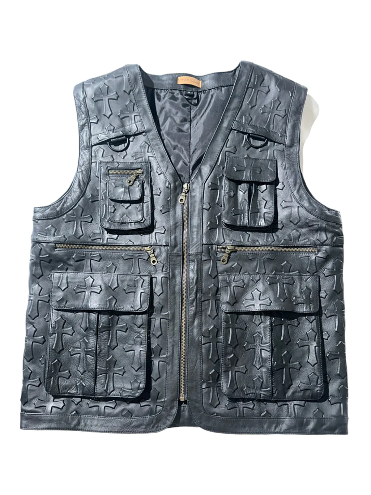 KillBillTheBrand Embossed Cross Leather Vest