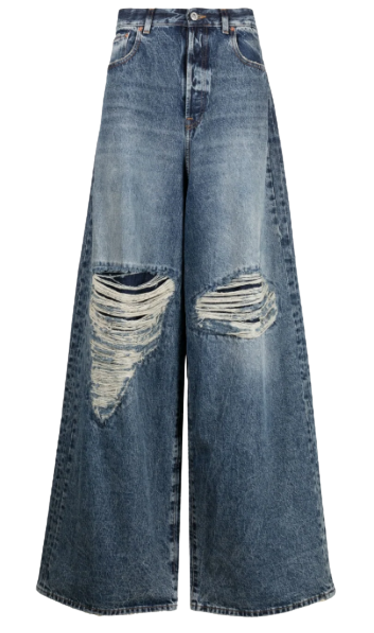Vetements Distressed Wide Blue Leg Jeans