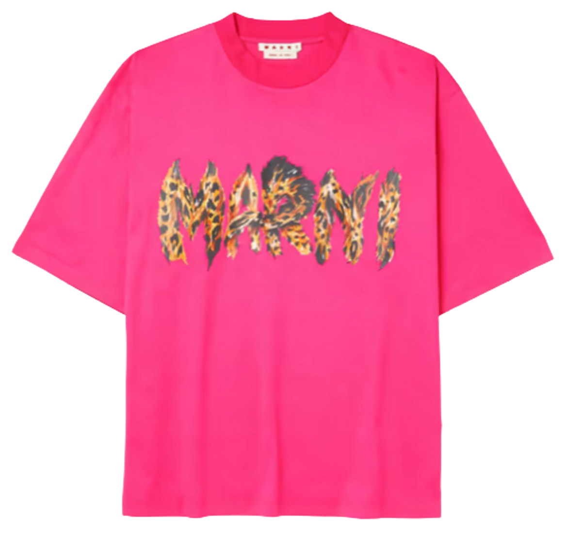 Marni Logo Print Cotton Pink Jersey T-Shirt