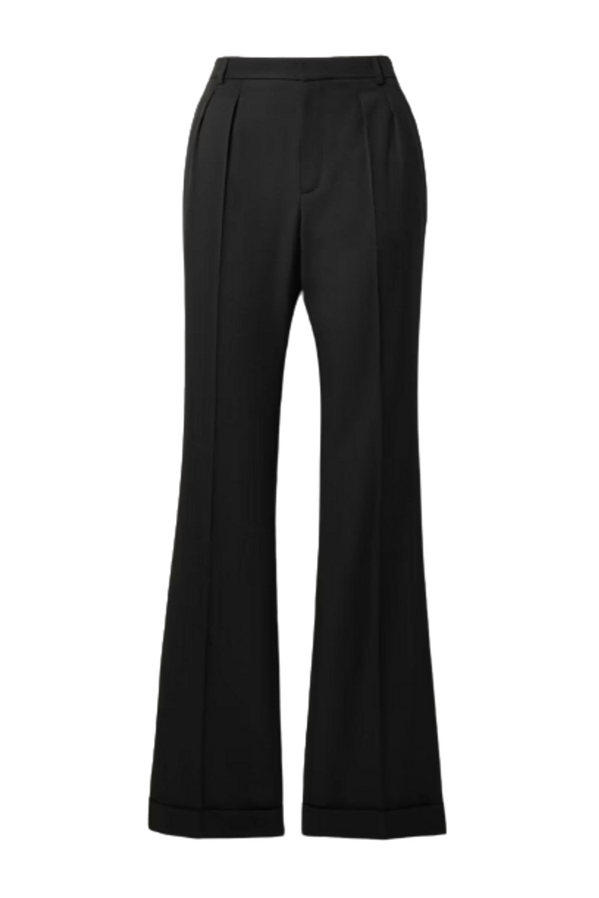 Saint Laurent Pleated Grain De Poudre Wool Flared Pants