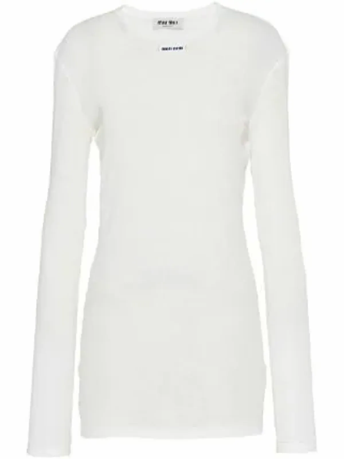 Miu Miu Logo-Patch Ribbed Jersey Dress