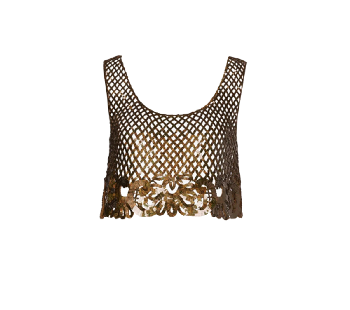 Alberta Ferretti Iridescent Sequins Embroidered Crop Top