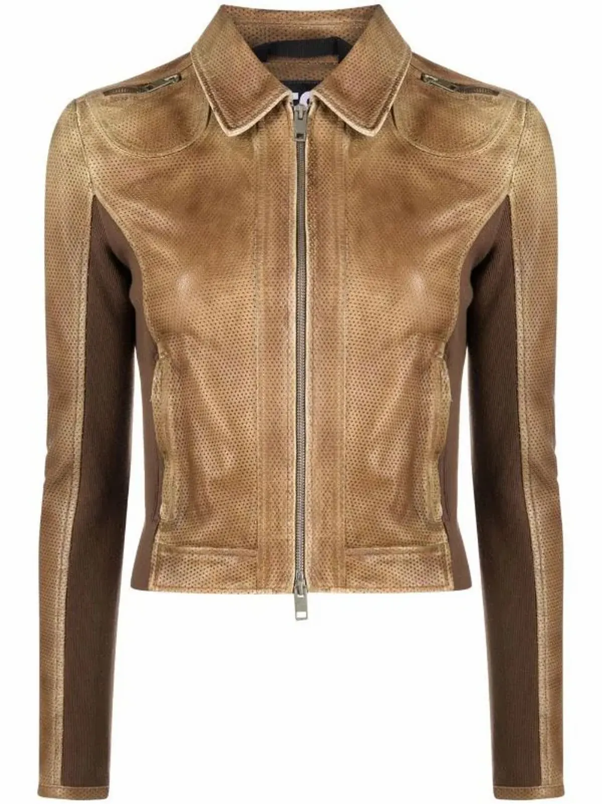 Diesel L-Tady Perforated Leather Biker Jacket