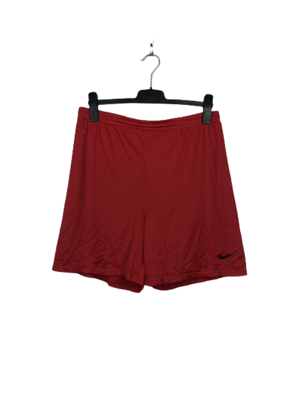 Nike Shorts Team Black Swoosh Embroidered Logo Red