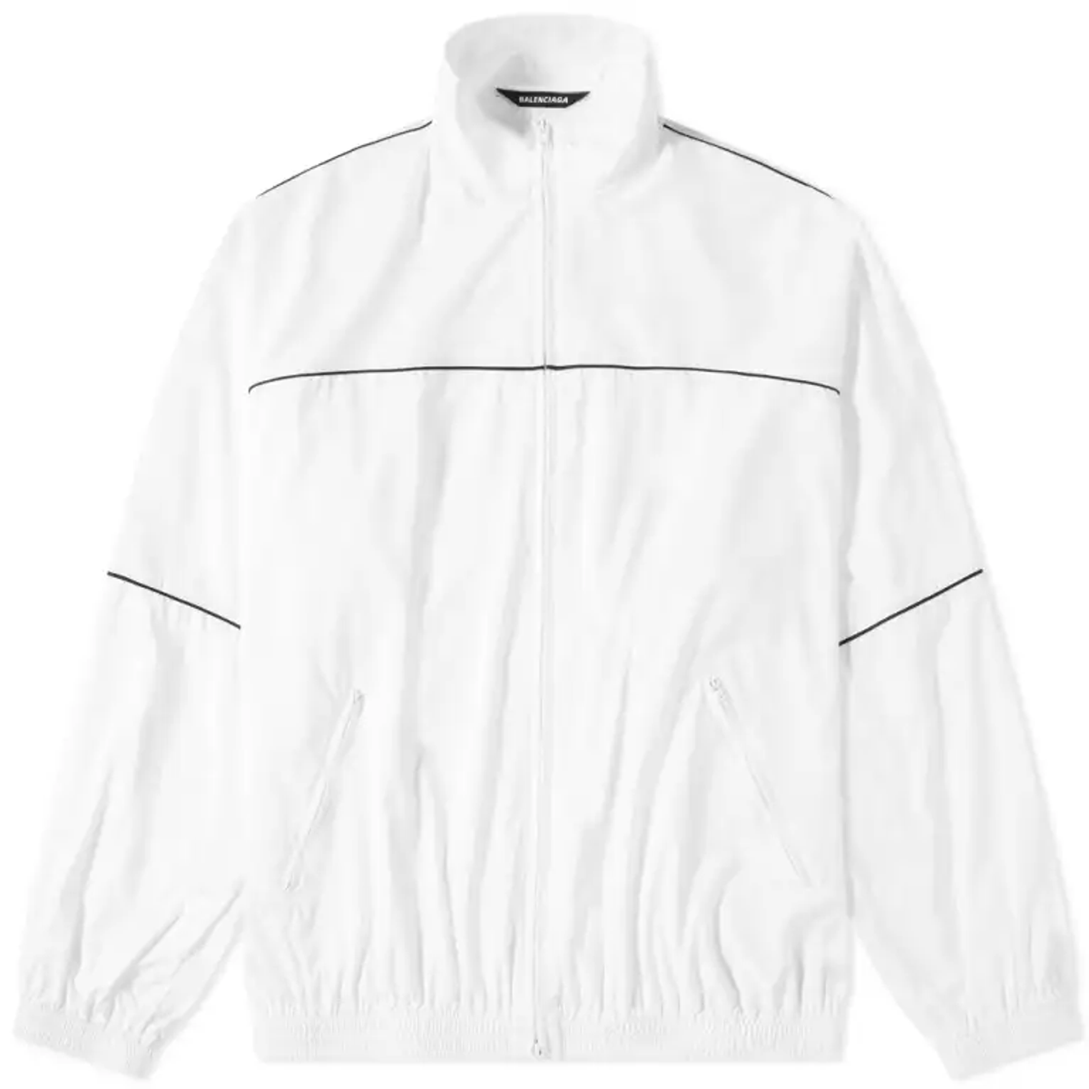 Balenciaga White Piped-Trim Track Jacket