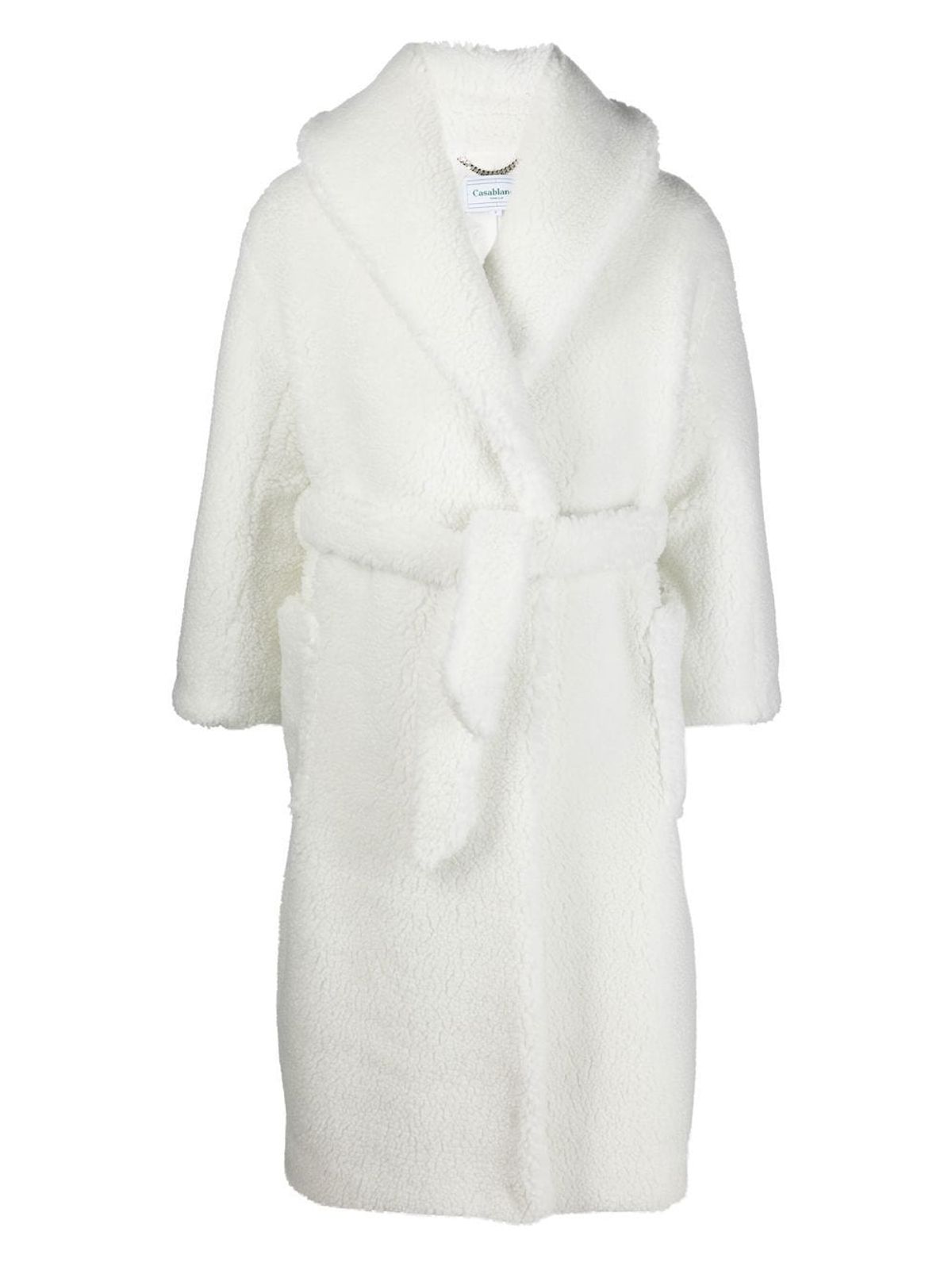 Casablanca Teddy-texture Bathrobe In White