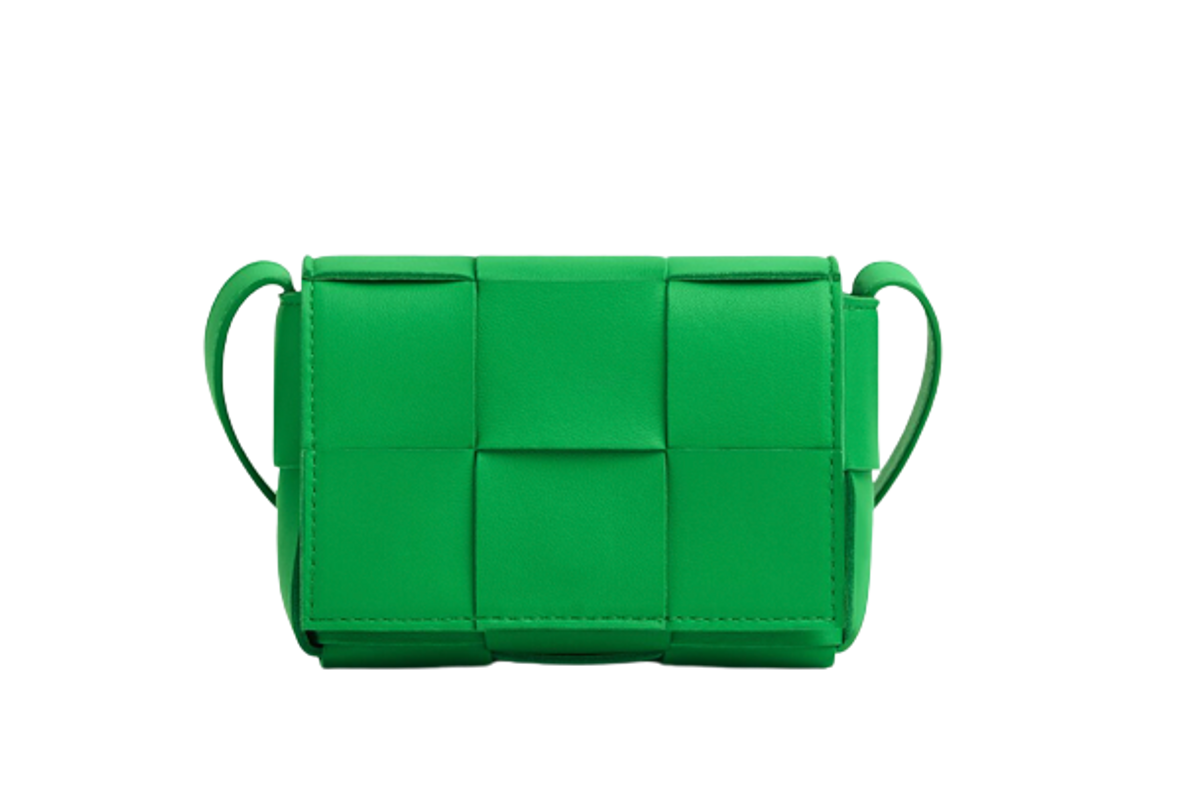 Bottega Veneta Candy Cassette Intrecciato-nylon Bag In Green