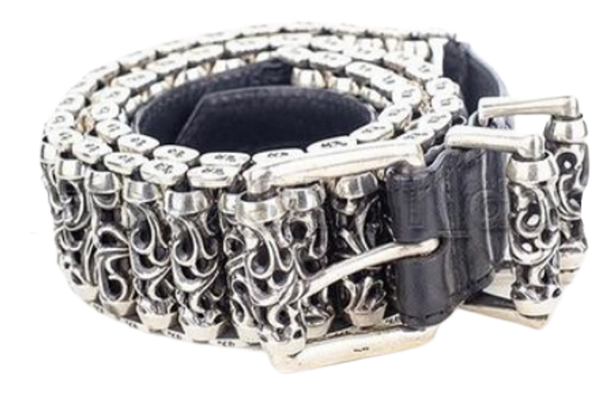 Chrome Hearts Plain Leather Logo Belt