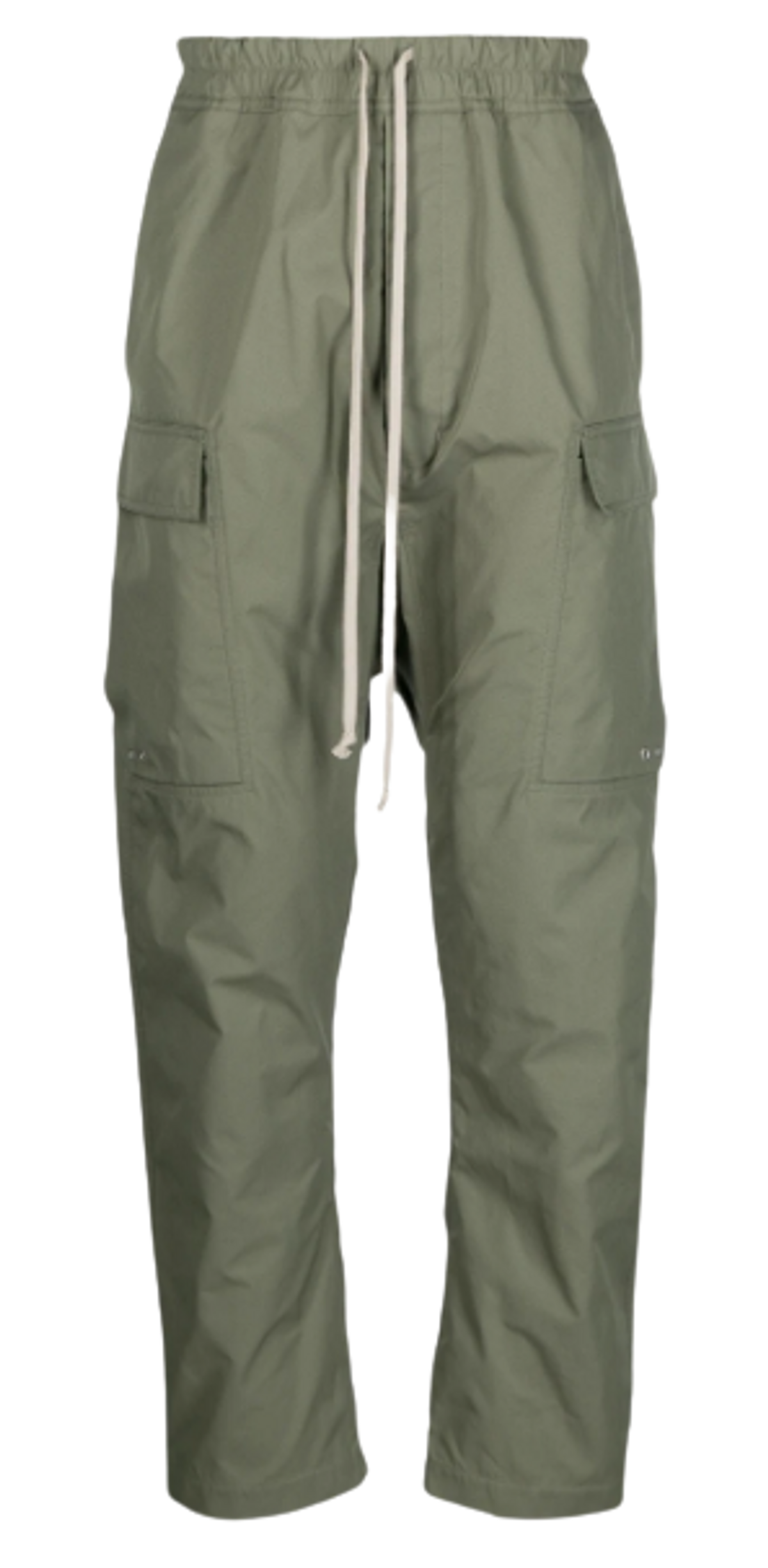 Rick Owens Drop Crotch Green Drawstring Cargo Trousers