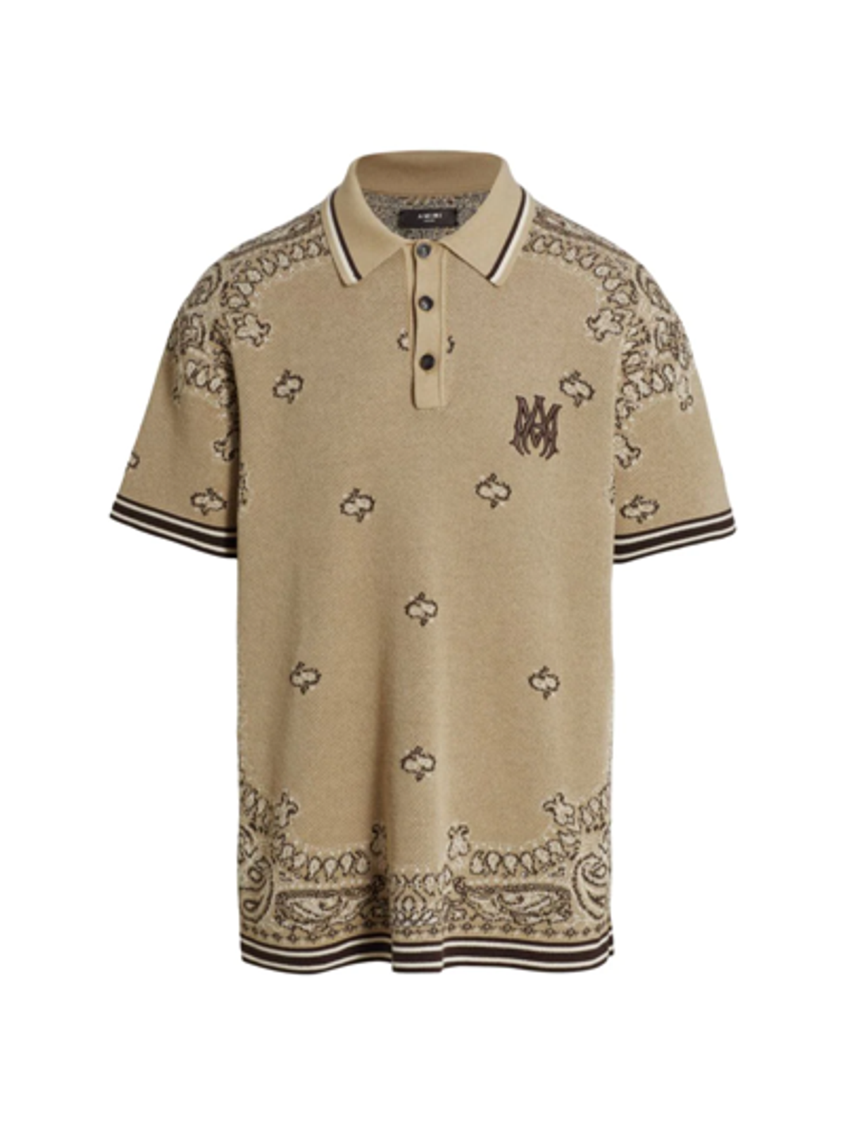 Amiri Tan Bandana Polo Shirt