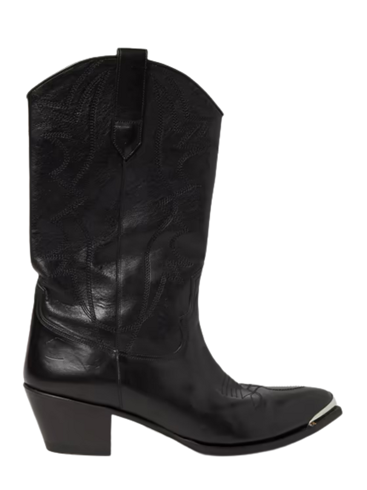 Celine Black Embellished Leather Western Boots