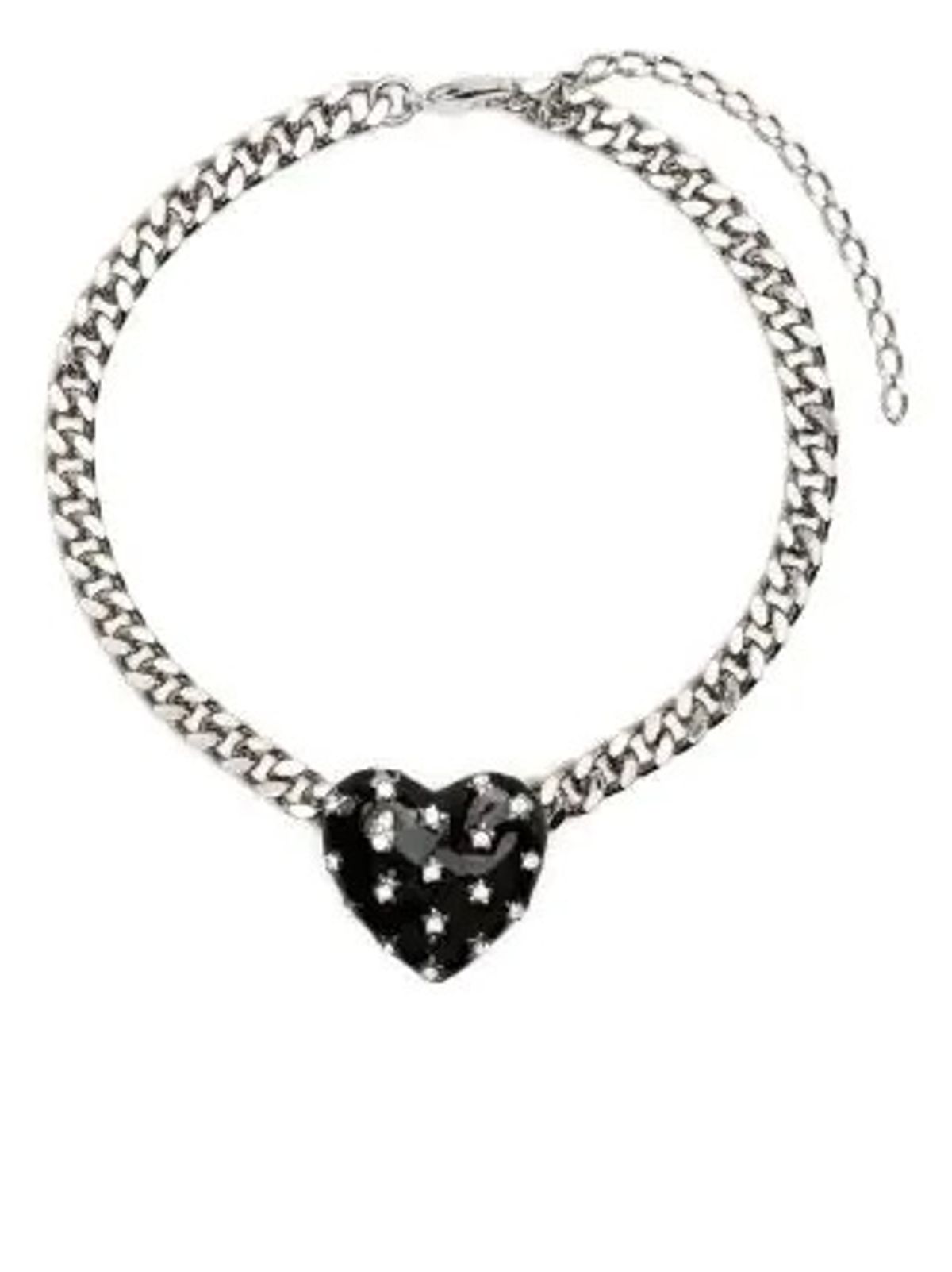 Alessandra Rich Heart-Pendant Choker Necklace