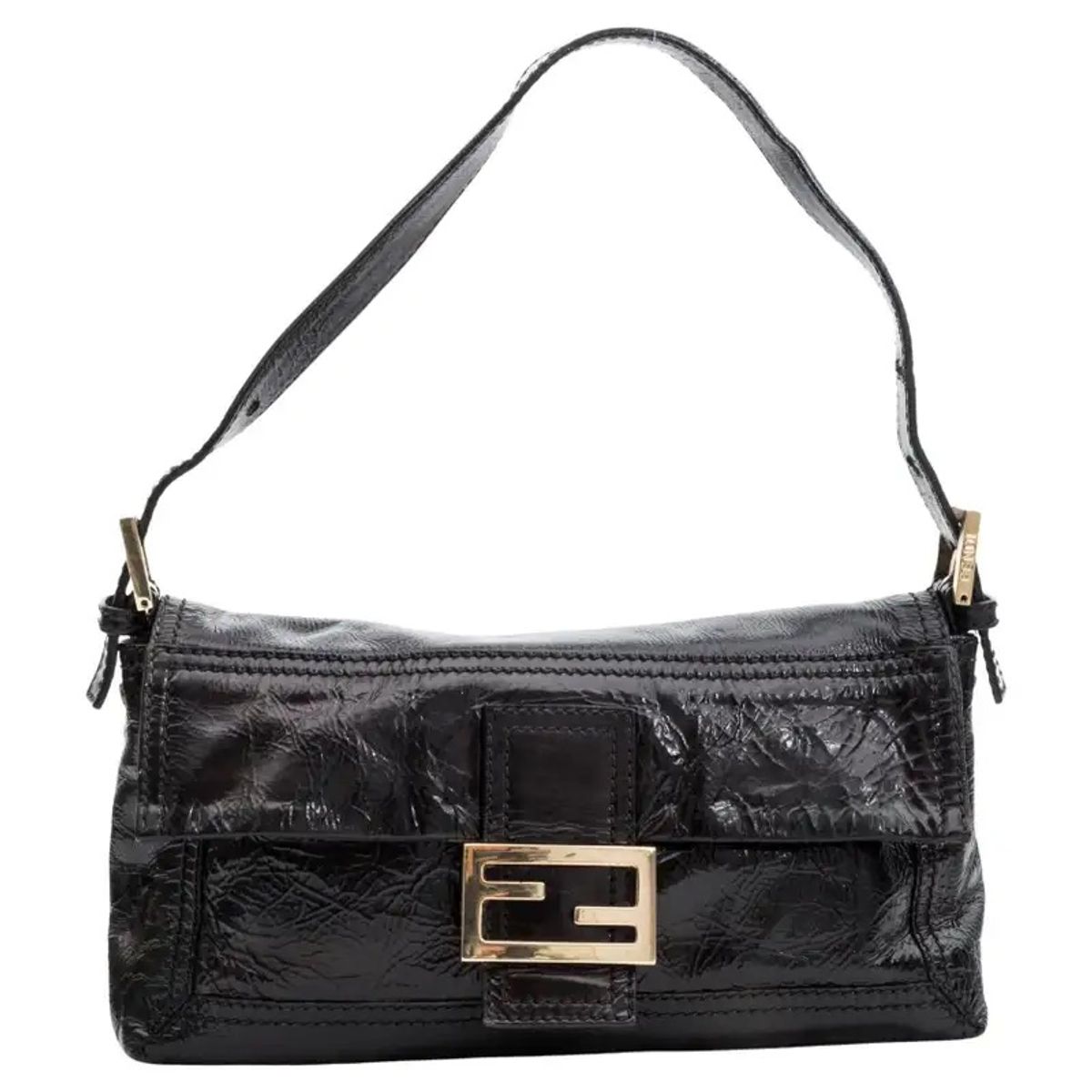 Fendi Vintage Patent Leather Convertible Baguette Bag