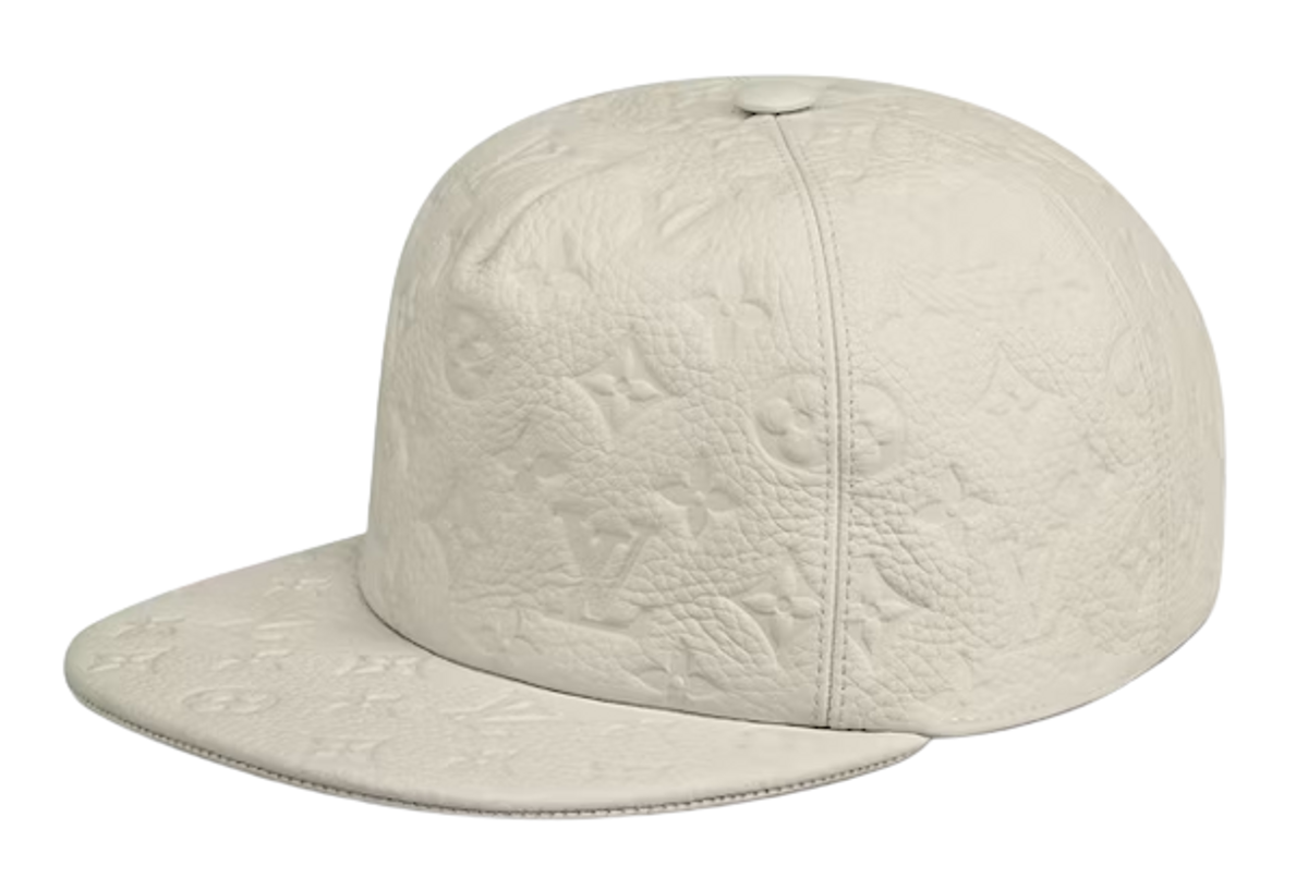 Louis Vuitton Embossed Monogram Leather White Cap