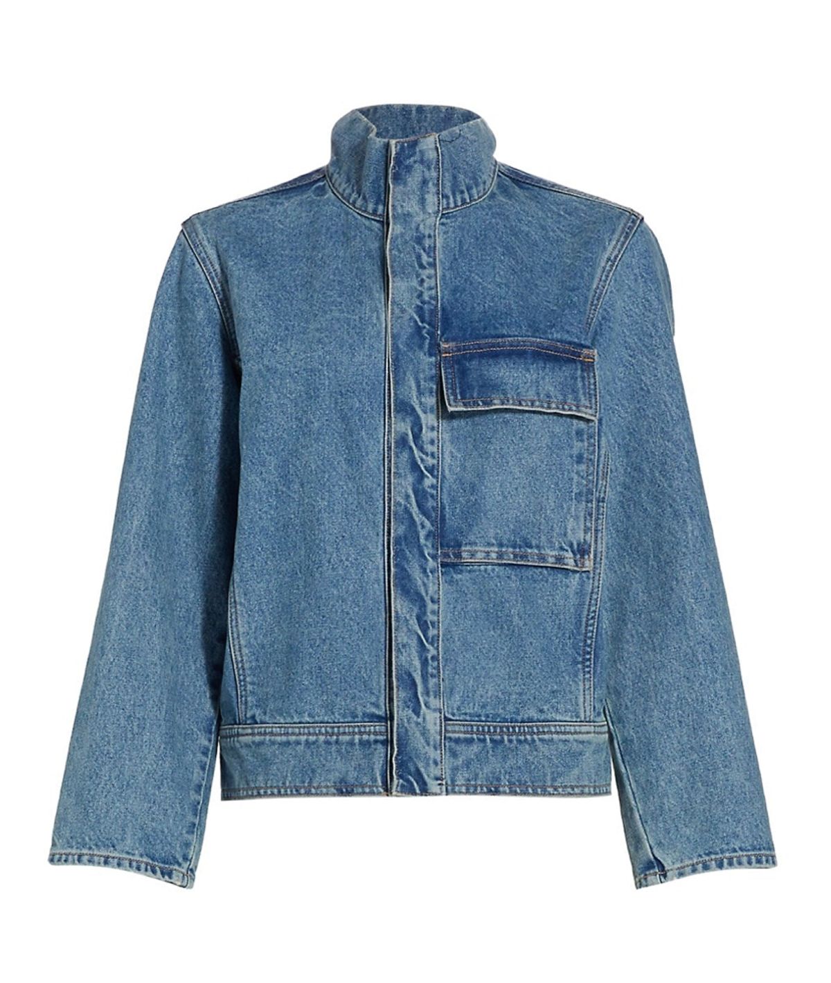 Nili Lotan Marilou Patch-Pocket Denim Jacket