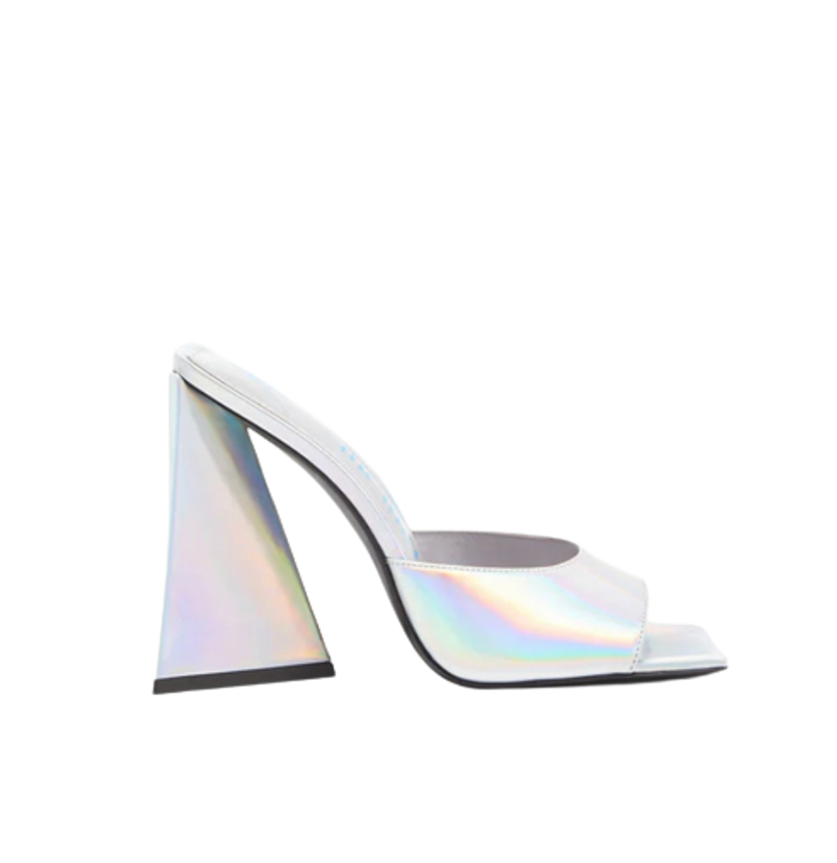 The Attico Devon Holographic Silver Mule