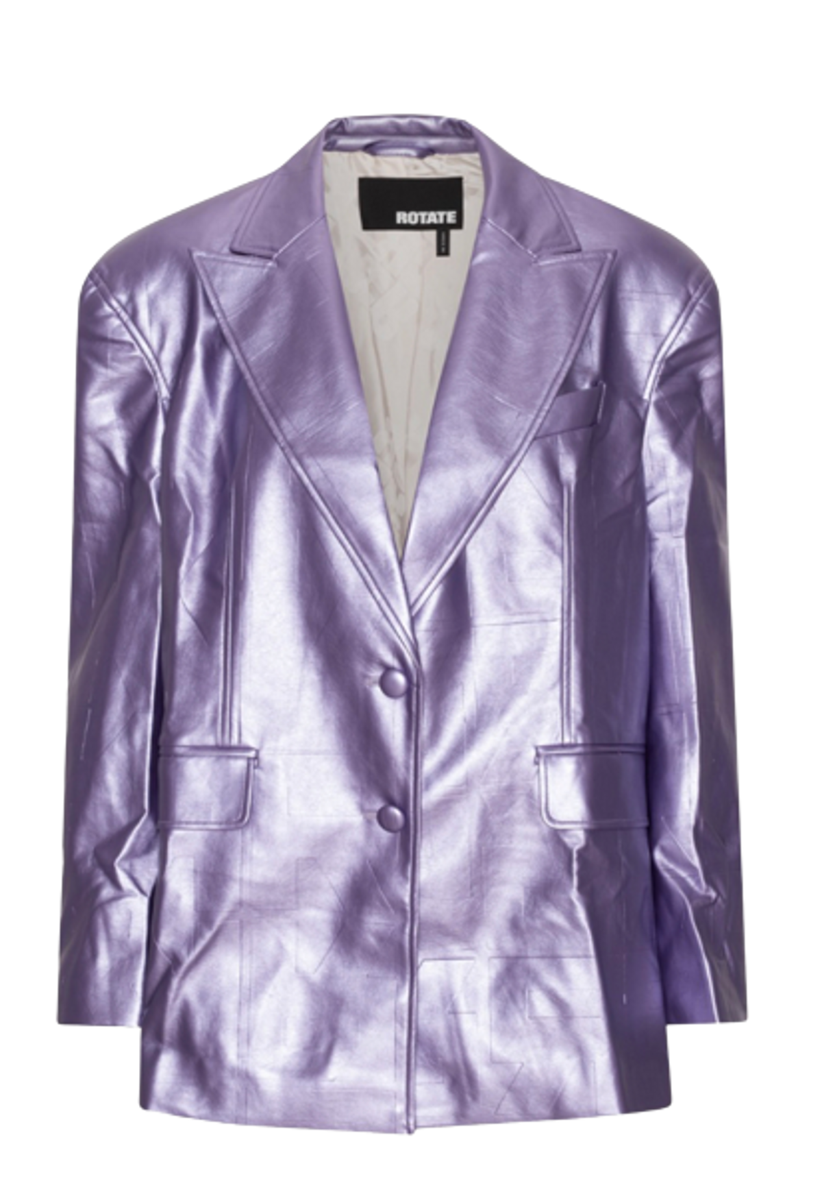 Rotate Birger Christensen Embossed Pu Metallic Lilac Blazer