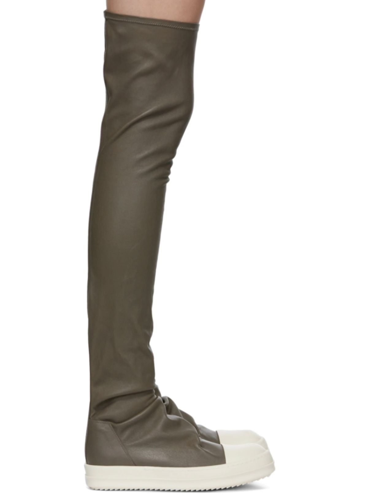 Rick Owens Exclusive Grey Stretch Stocking Sneaker Boots