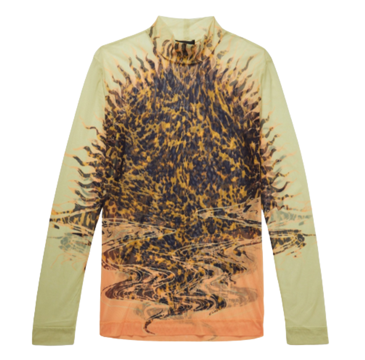 Givenchy Printed Mesh Rollneck Top