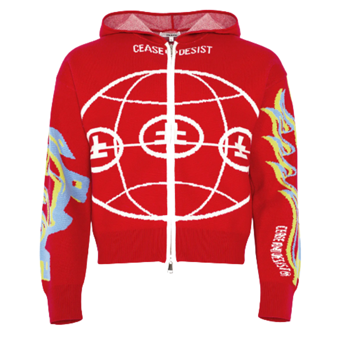 Cease±Desist Global Red Knit Hoodie
