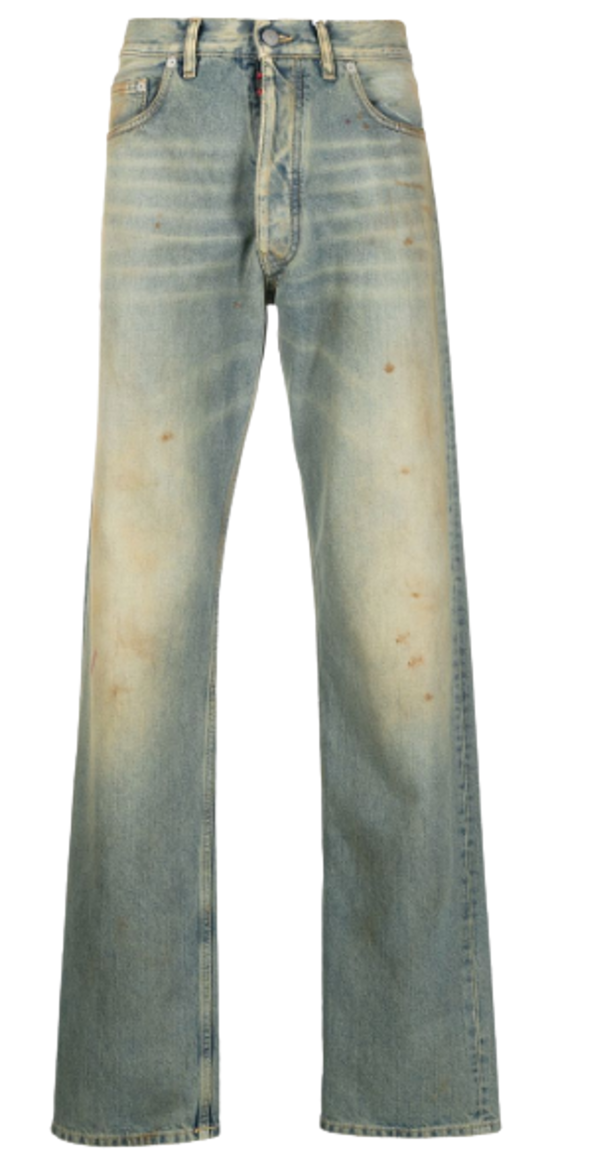 Maison Margiela Distressed Effect Straight Blue Leg Jeans