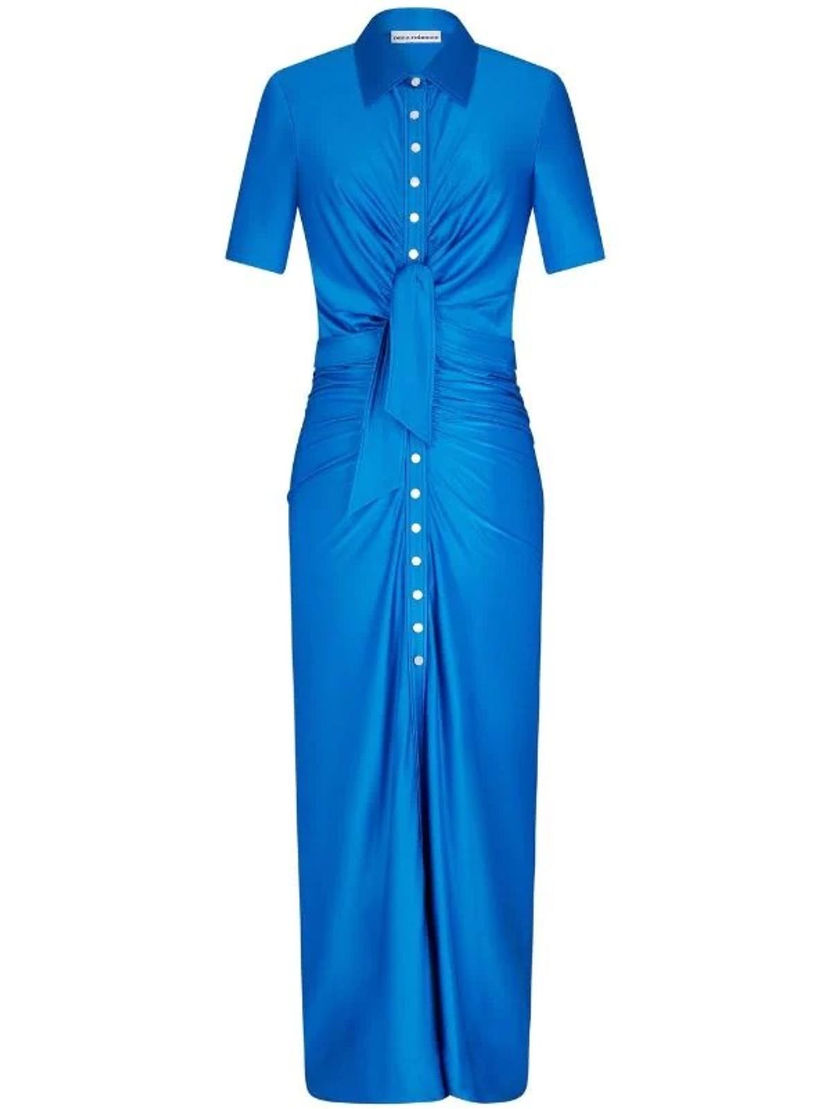 Paco Rabanne Knotted Front Ruched Maxi Dress