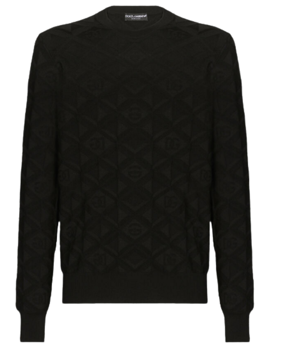 Dolce & Gabbana 3D Silk Jacquard Round Neck Sweater