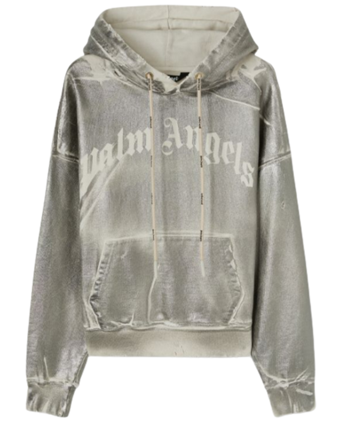 Palm Angels Metallic Grewy White Hoodie