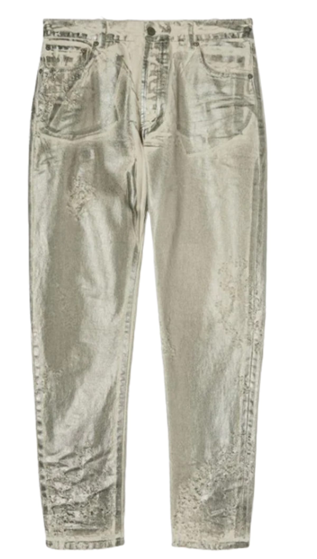 Palm Angels Metallic White Wash Regular Pockets Jeans