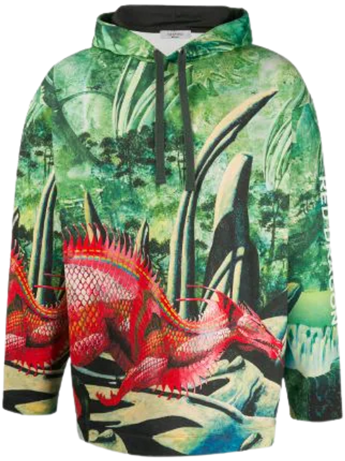 Valentino Red Dragon Green Print Hoodie