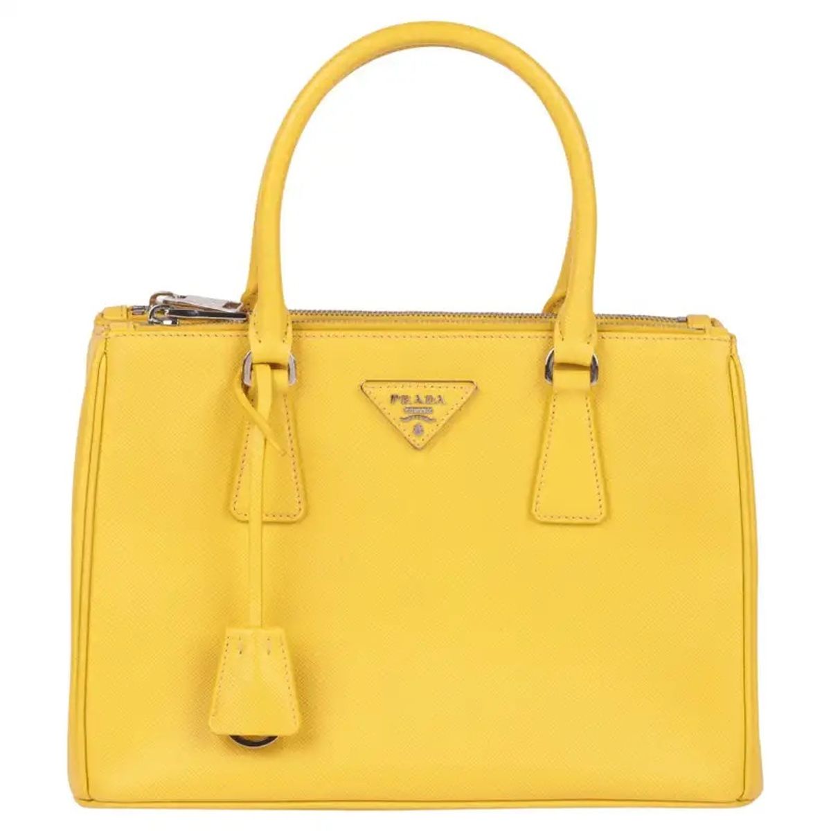 Prada Yellow Saffiano Leather Galleria Tote Bag